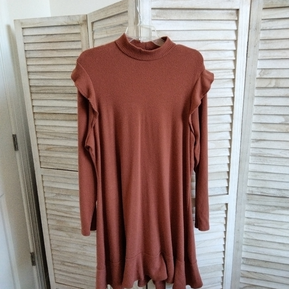 LC Lauren Conrad Ruffles Sweater Dress as L Sweater as XXL - Picture 6 of 9